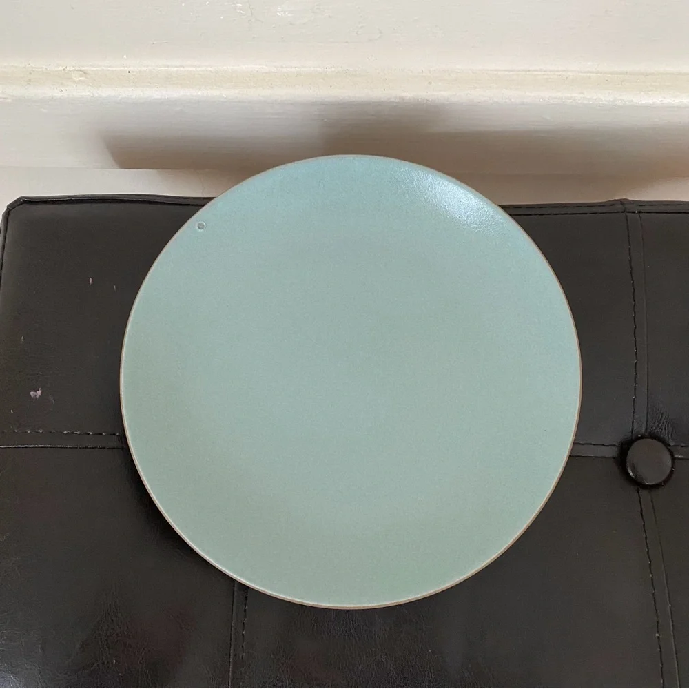 $46 Heath Ceramics Aqua Chocolate Crown Color Coupe Salad Plate 8.25'' Diameter